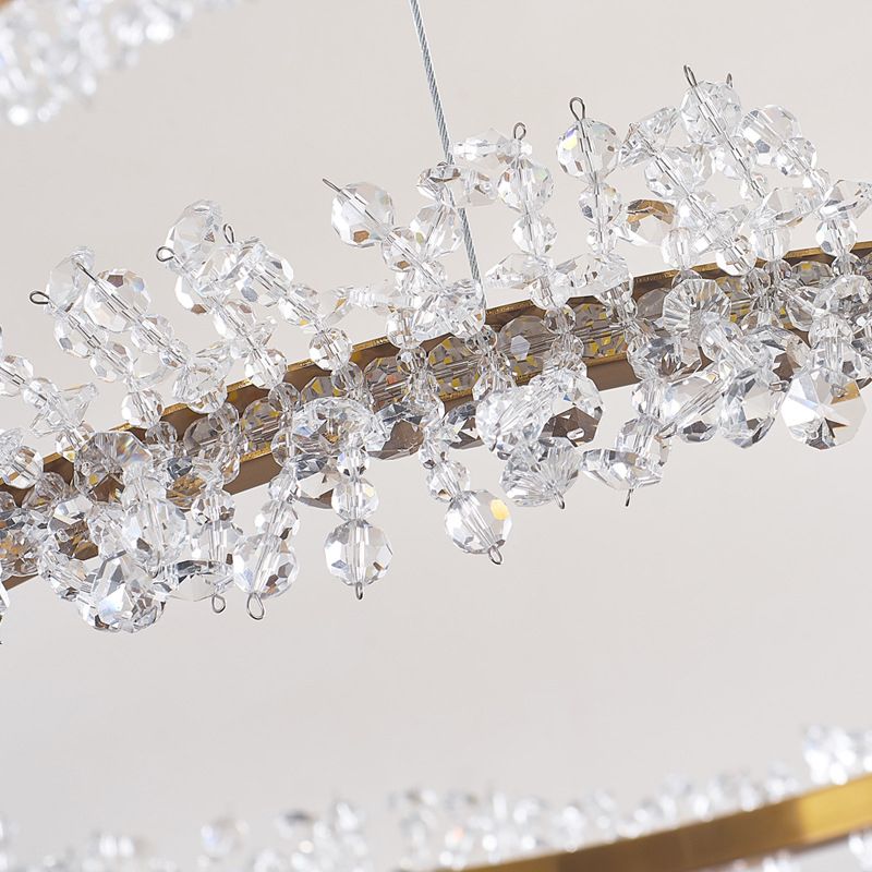 Kristy Luxury Circular Crystal Tassel Pendant Light