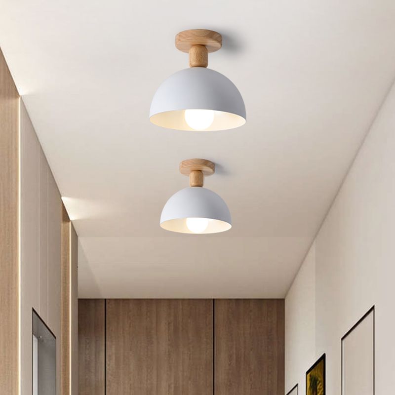 Ozawa Modern LED Wood Dome Ceiling Light