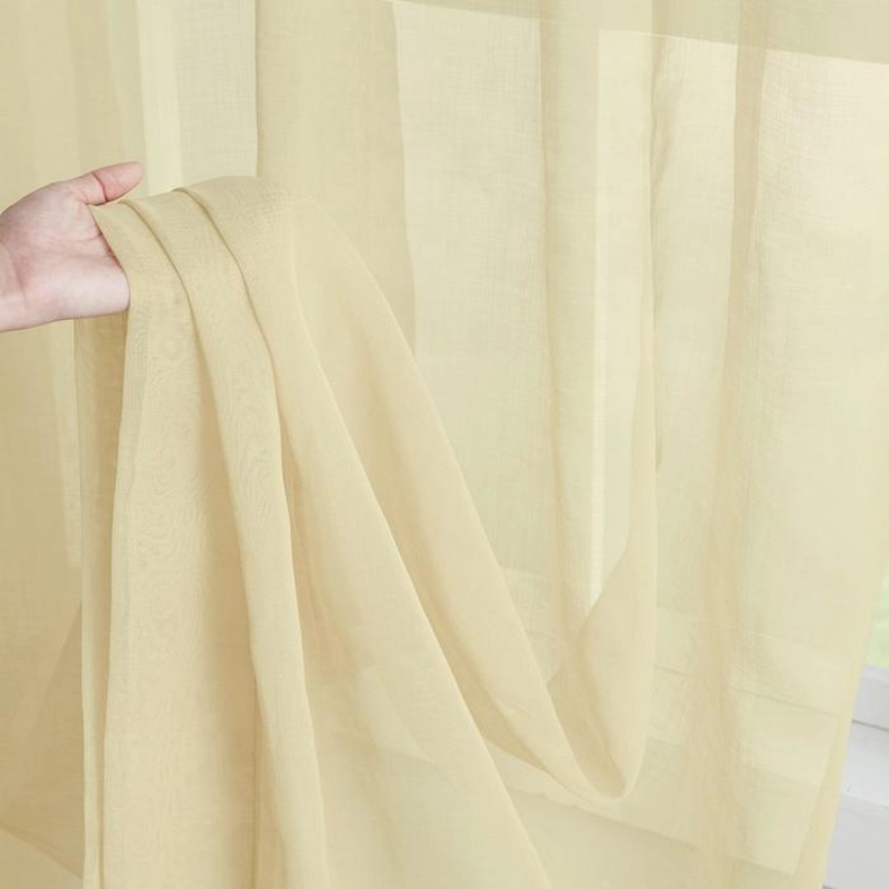 Snow Light Sheer Curtains Pleated