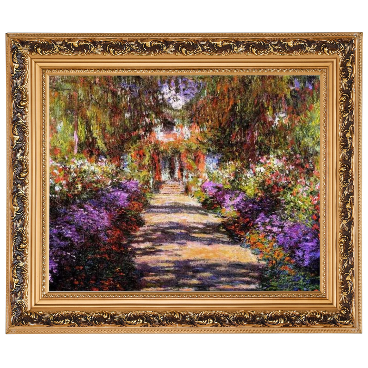 Pathway in Monet's Garden at Giverny- Vintage Wall Art Prints Decor For Living Room