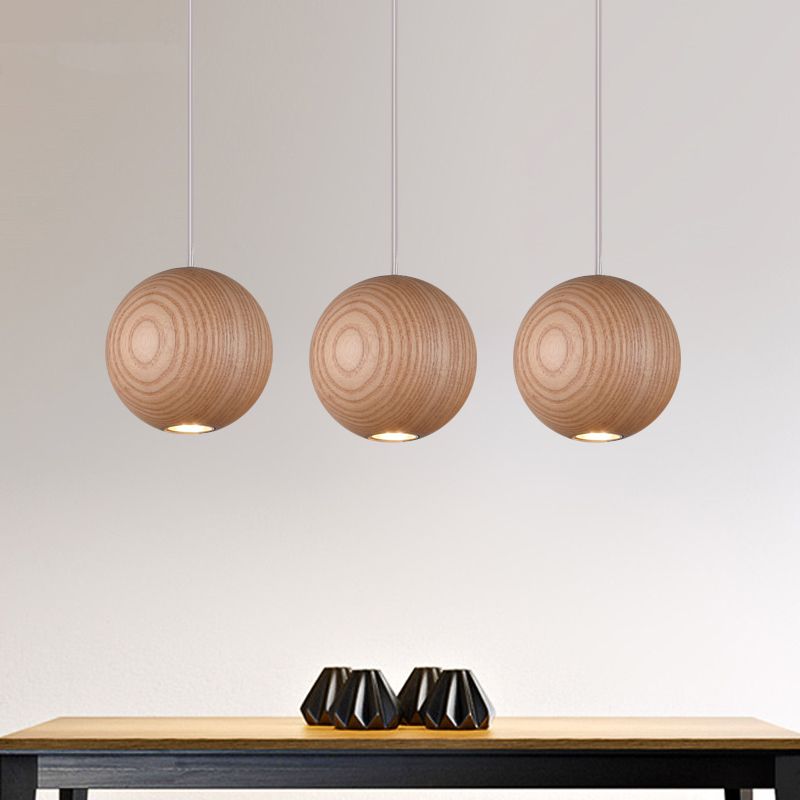 Ozawa Pendant Light Globe Minimalist Cluster Wood Kitchen Island