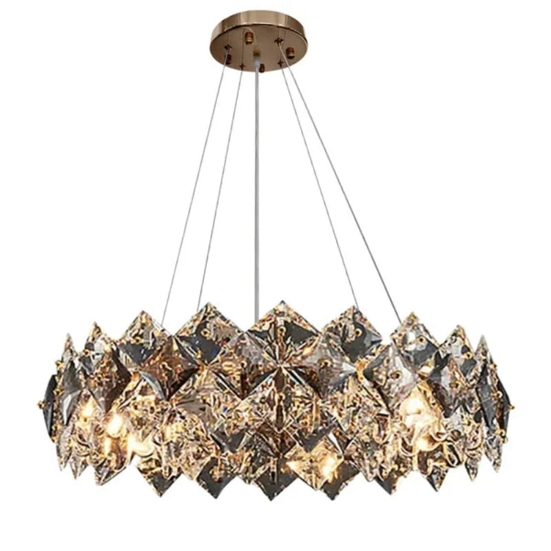 Marilyn Modern 6-Light Tiered Crystal Chandelier With Adjustable Cables