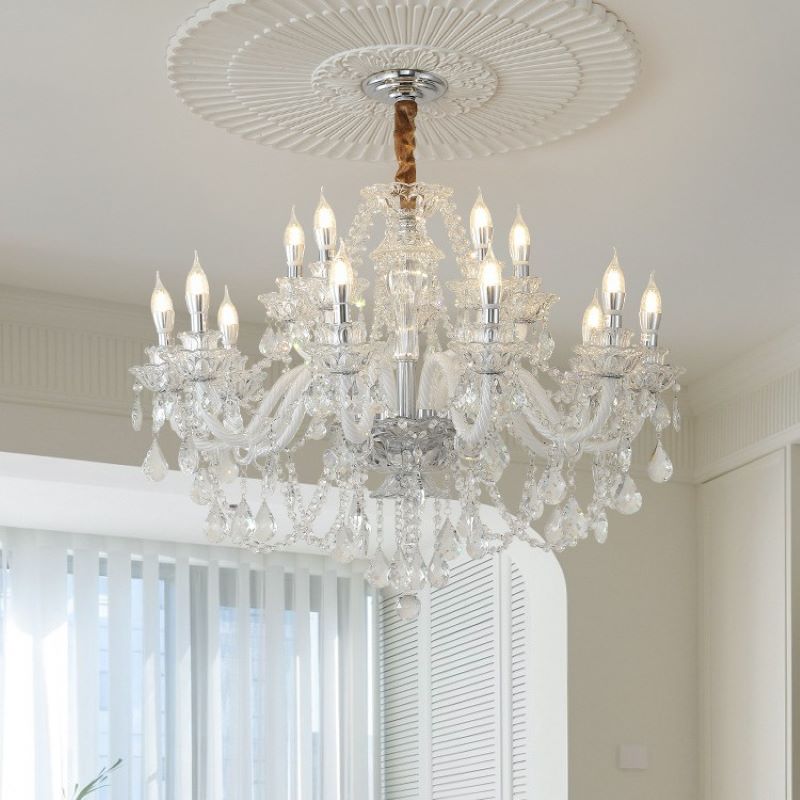 Silva French Crystal Metal Chandelier Living Room Dining Room