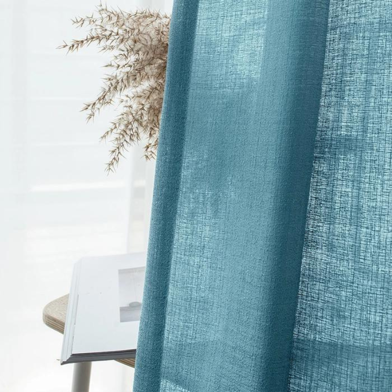 Lila Semi Sheer Curtains Pleated