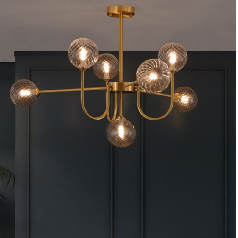 Valentina Modern LED Chandelier Gold Glass Living/Dining Room/Bedroom