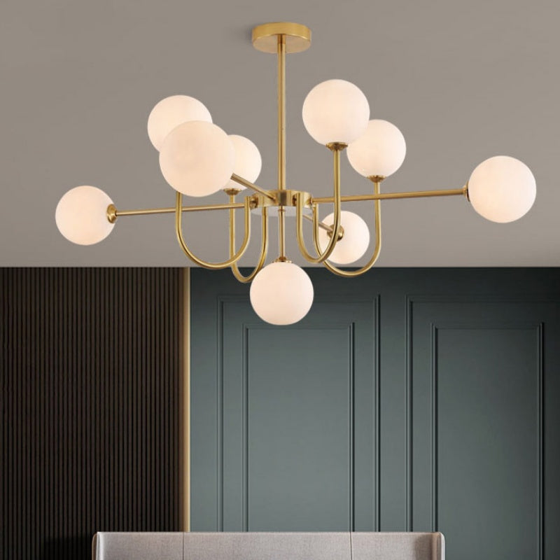 Valentina Modern LED Chandelier Gold Glass Living/Dining Room/Bedroom