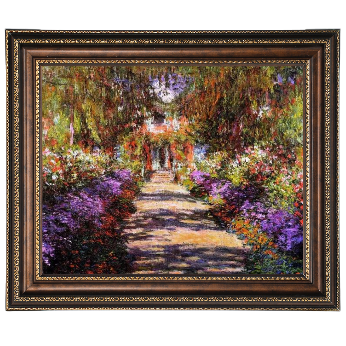 Pathway in Monet's Garden at Giverny- Vintage Wall Art Prints Decor For Living Room