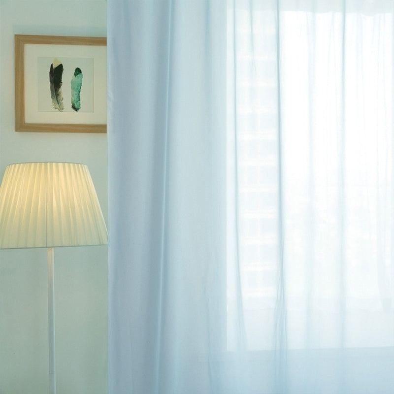 Mira Solid Sheer Custom Curtains Pleated