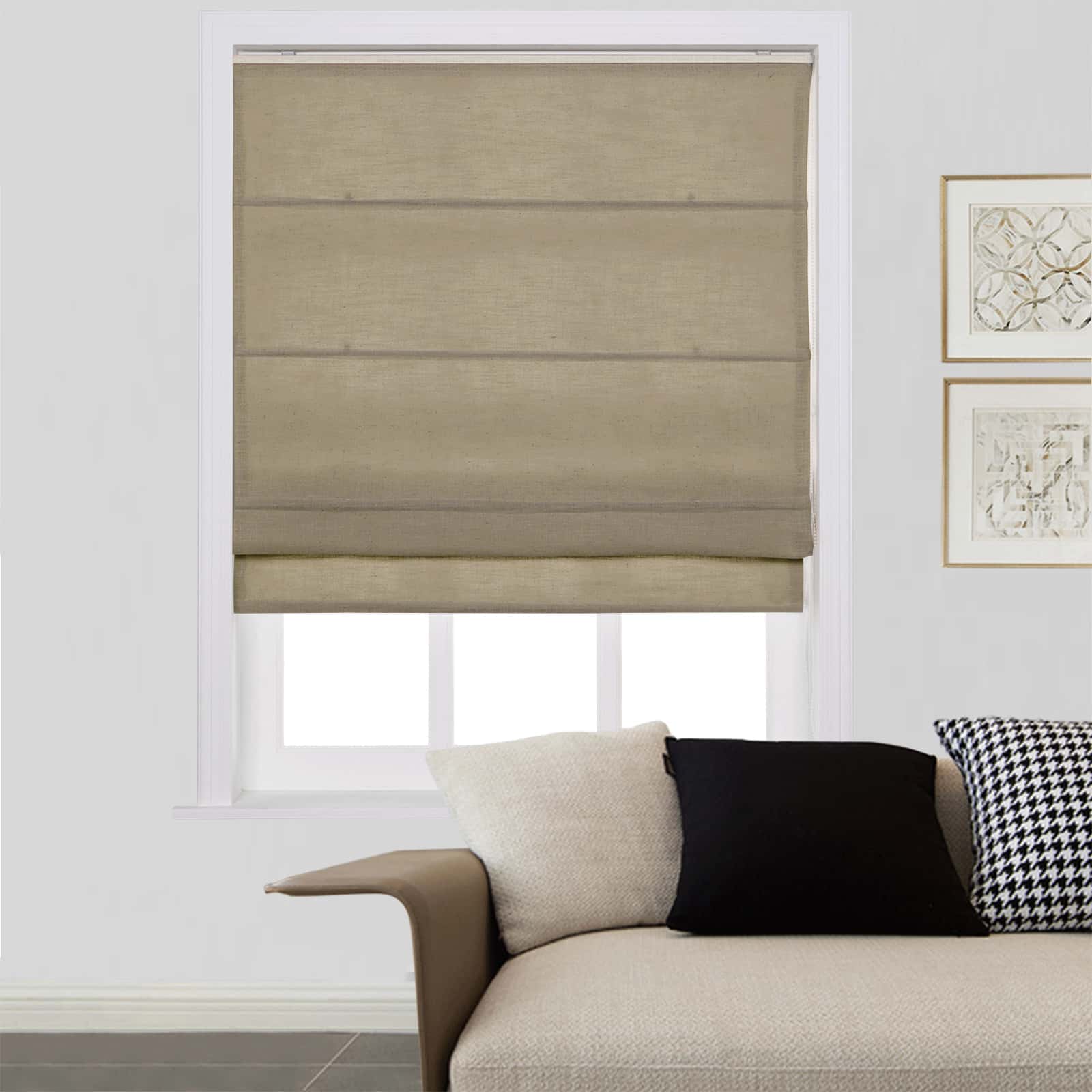 Loomy Polyester Linen Roman Shade Cord Lift