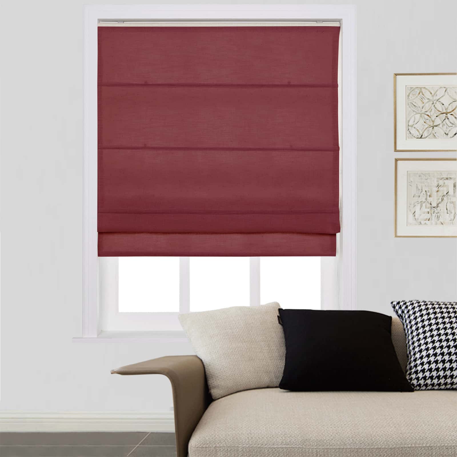 Loomy Polyester Linen Roman Shade Cord Lift