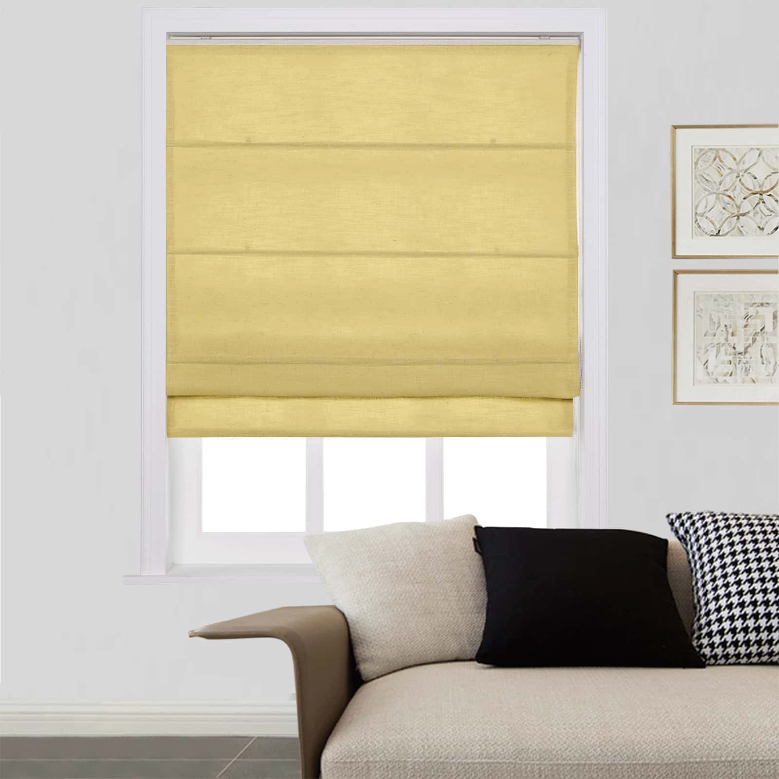 Loomy Polyester Linen Roman Shade Cord Lift