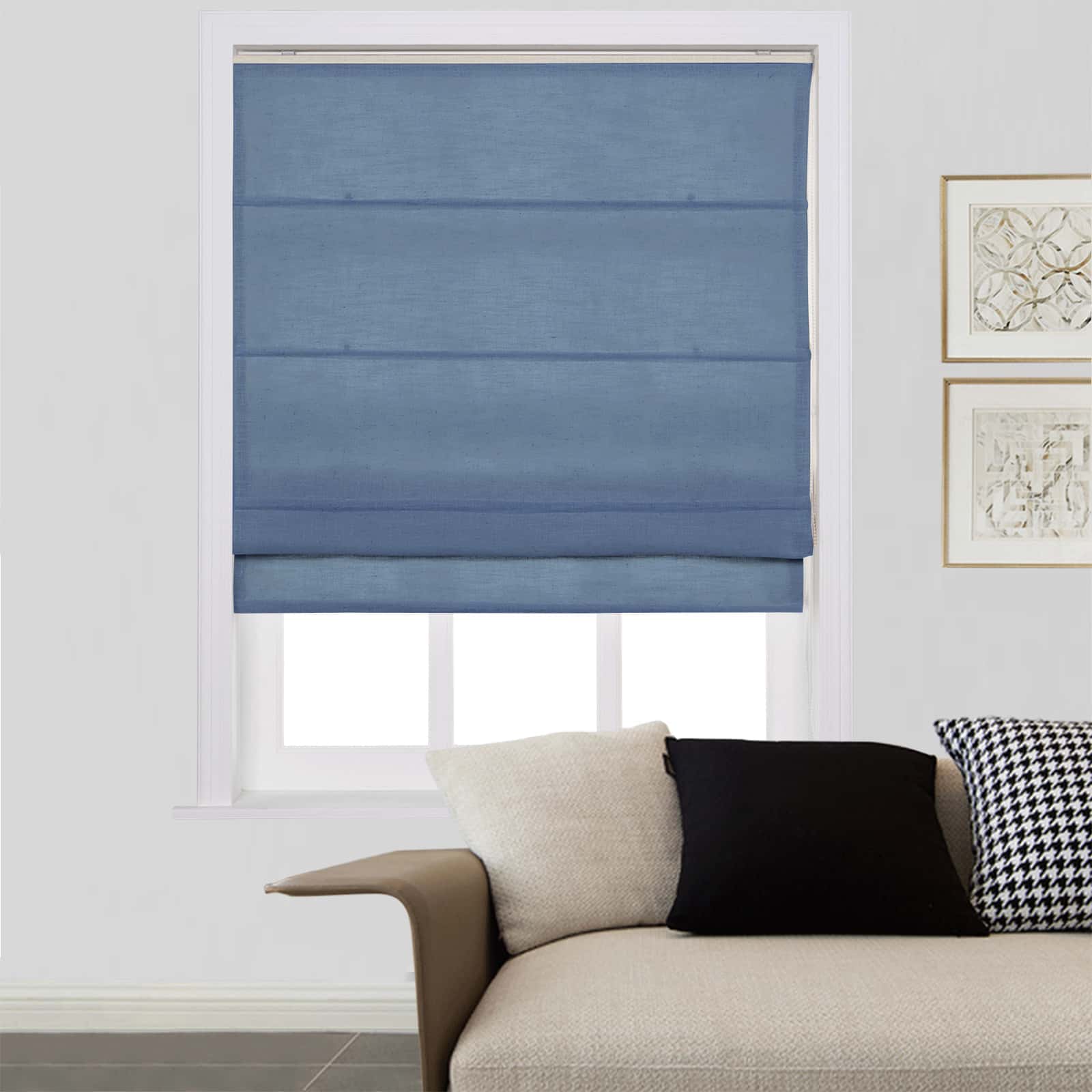 Loomy Polyester Linen Roman Shade Cord Lift