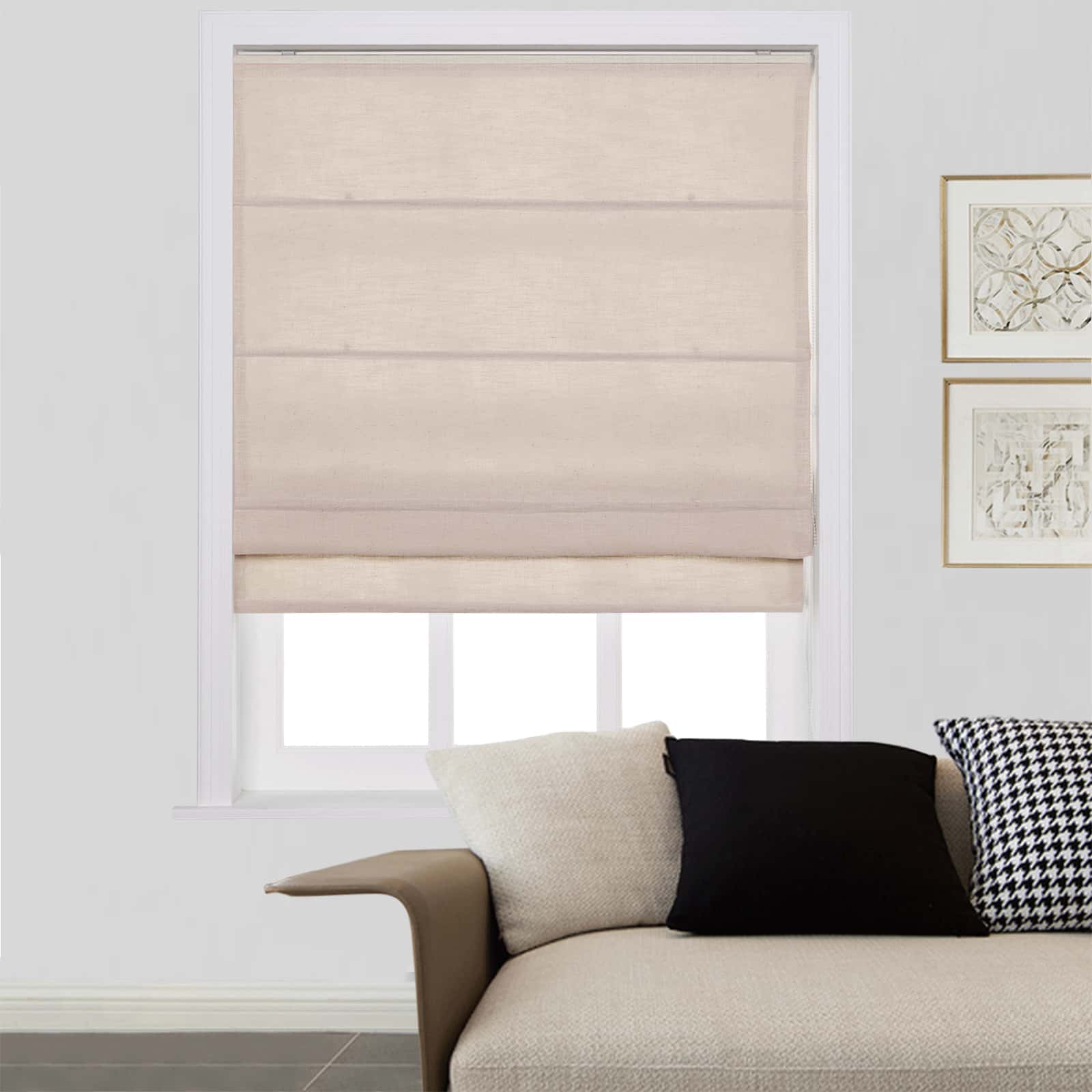 Loomy Polyester Linen Roman Shade Cord Lift