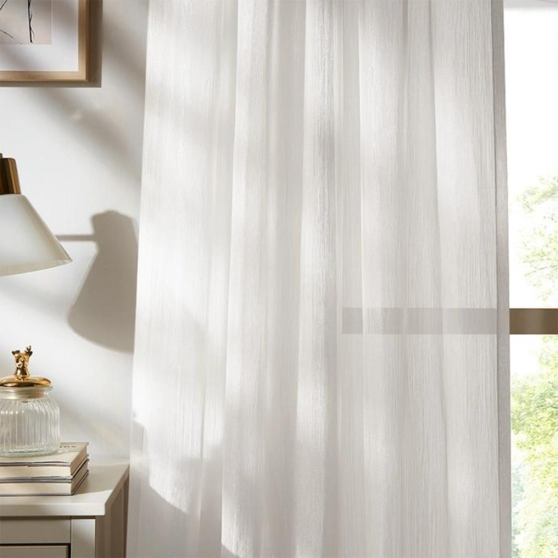 Ivy Streamer Shiny Sheer Curtains Pleated
