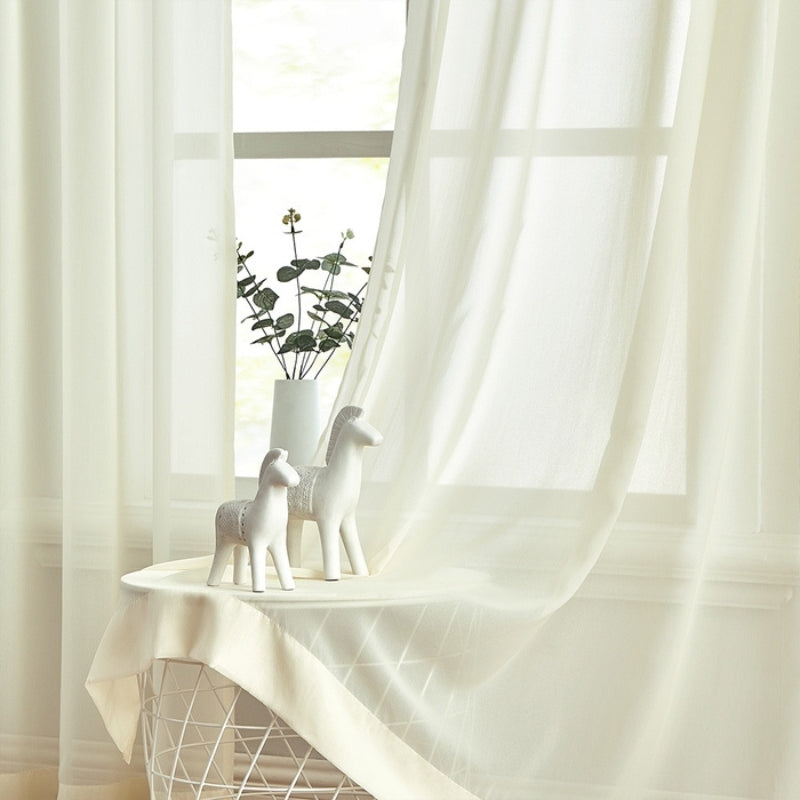 Mira Solid Sheer Custom Curtains Soft Top