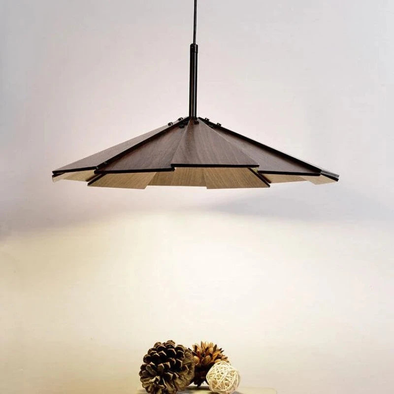 Ritta Vintage LED Pendant Light Walnut Wood Bedroom/Bar/Tea Room