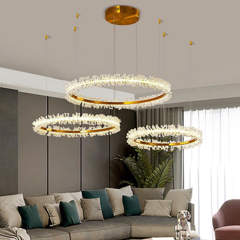 Kristy Luxury Circular Crystal Tassel Pendant Light