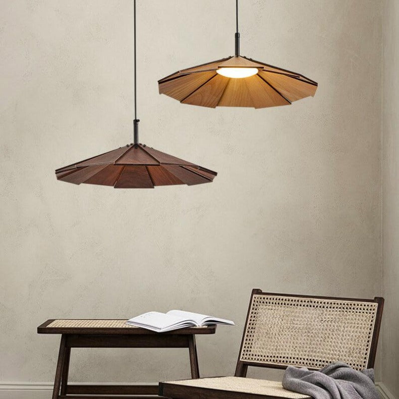 Ritta Vintage LED Pendant Light Walnut Wood Bedroom/Bar/Tea Room