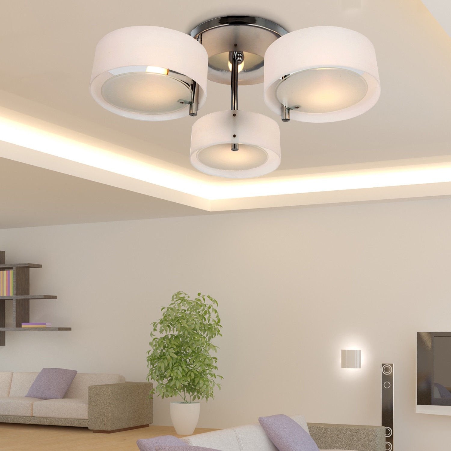 Quinn Modern Round Acrylic Glass Flush Mount Ceiling Light Hallway