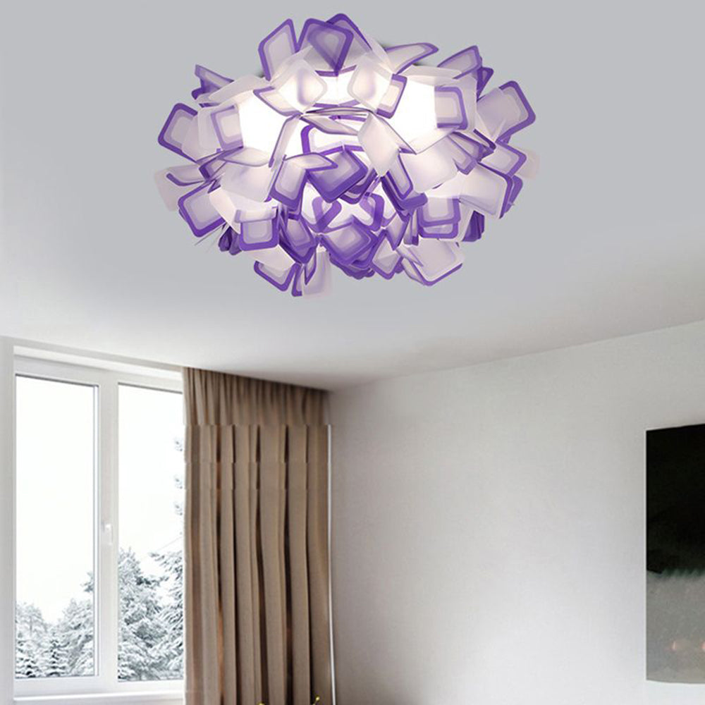 Morandi Art Deco Flower Acrylic Flush Mount Ceiling Light 7 Colours