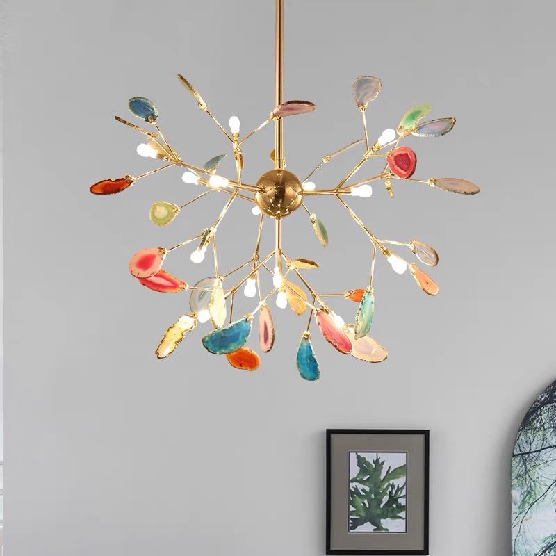 Nordic Agate Creative Colourful Chandelier Bedroom/Living Room