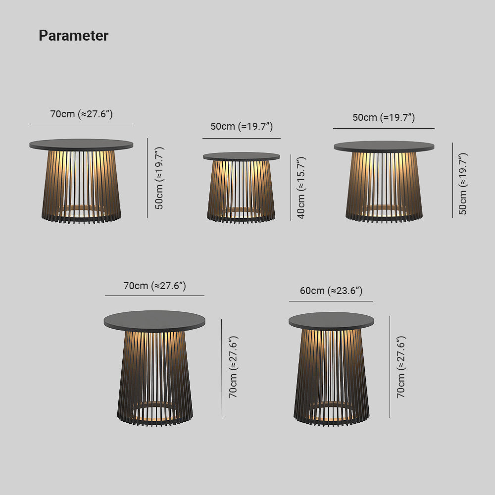 Orr Table Metal Rechargeable/Solar Metal&Acrylic Outdoor Floor Lamp