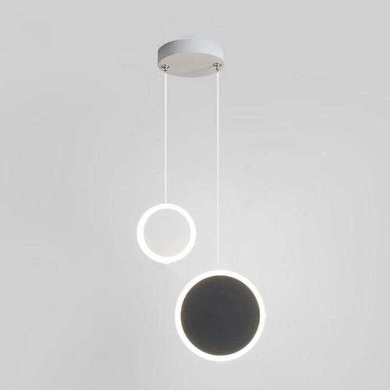 Nyla Modern LED Pendant Light Black/White Metal Living Room