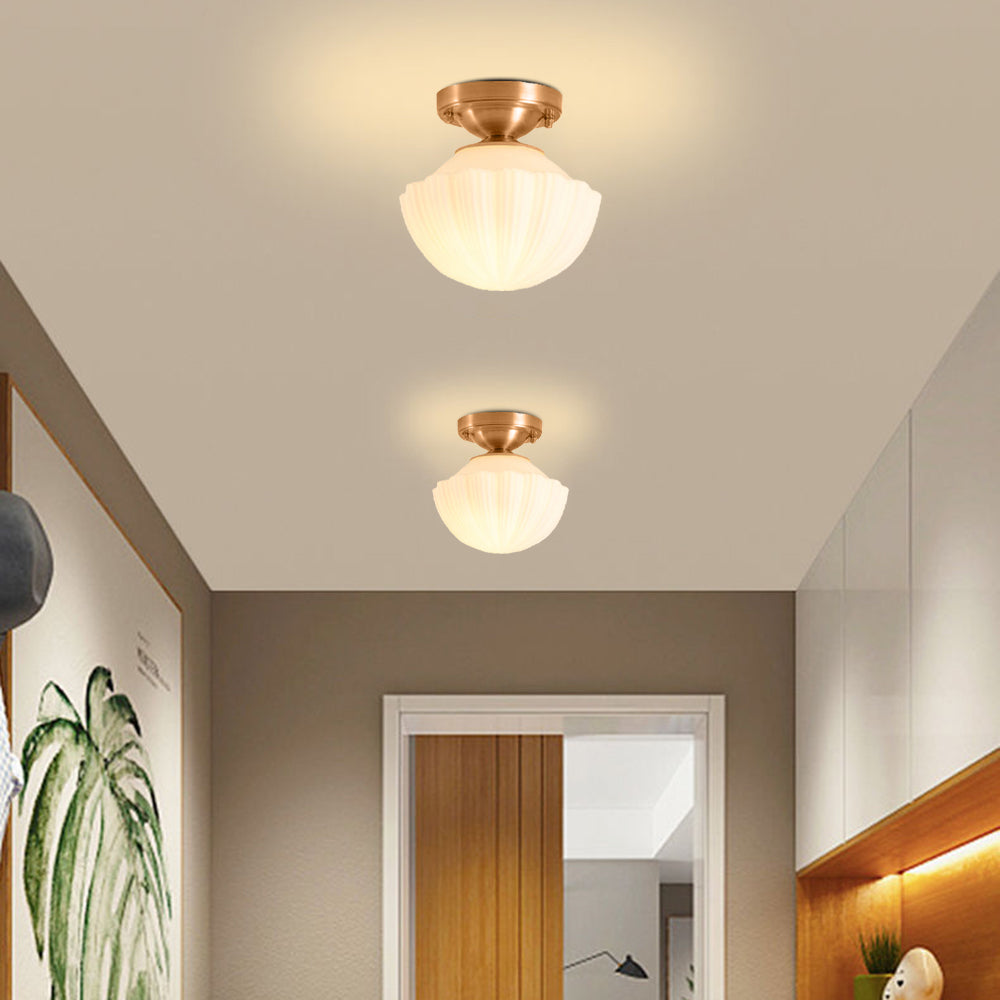 Sanna Retro Metal Flush Mount Ceiling Light Brass