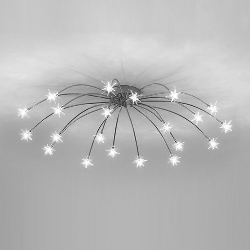 Madina Art Deco Starry Metal/Glass Flush Mount Ceiling Light Black/Gold/Chrome