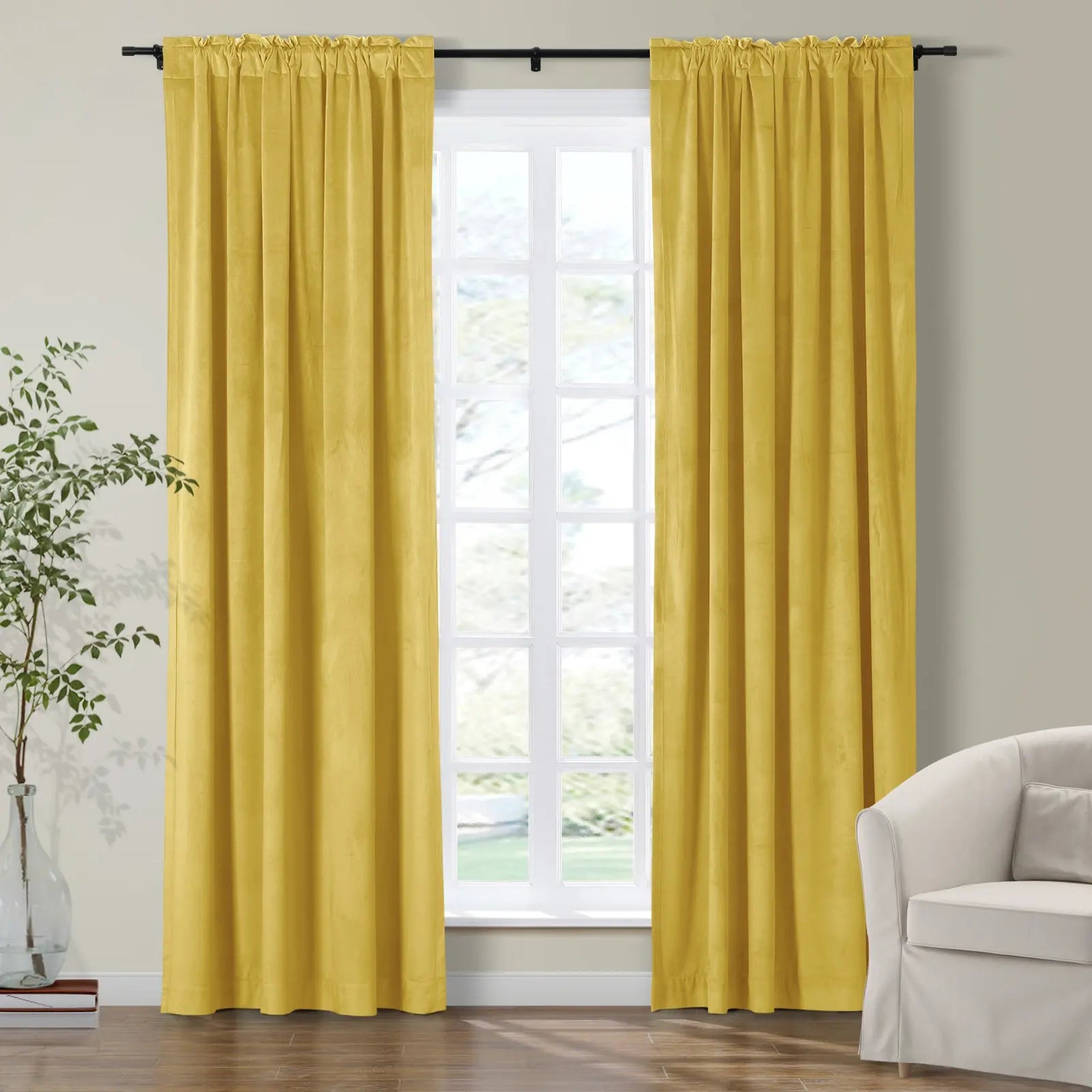 Plushy Velvet Curtain Soft Top