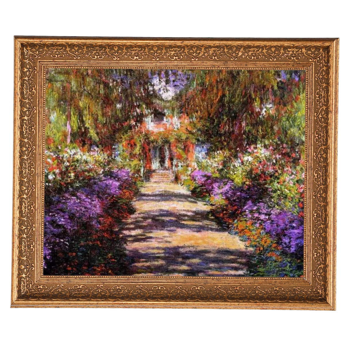 Pathway in Monet's Garden at Giverny- Vintage Wall Art Prints Decor For Living Room