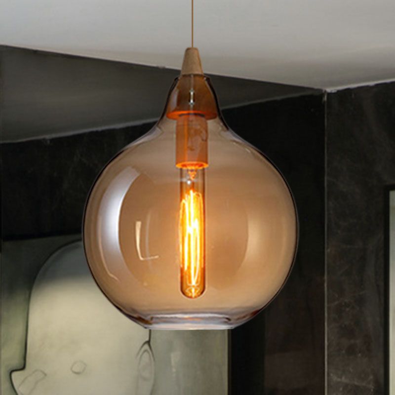 Hailie Modern Art Amber  Glass Pendant Light