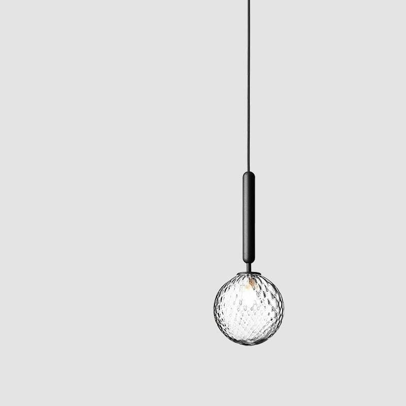 Valentina Modern Glass Ball Pendant Light, White/Clear