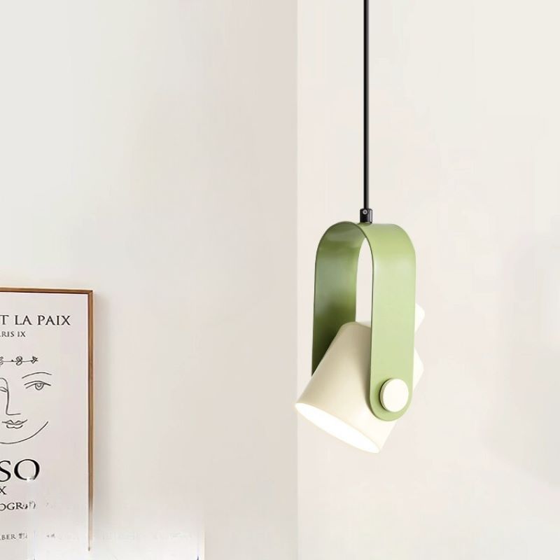 Morandi Modern Metal LED Pendant Light White Green Black Bedroom