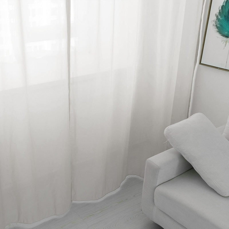 Mira Solid Sheer Custom Curtains Pleated