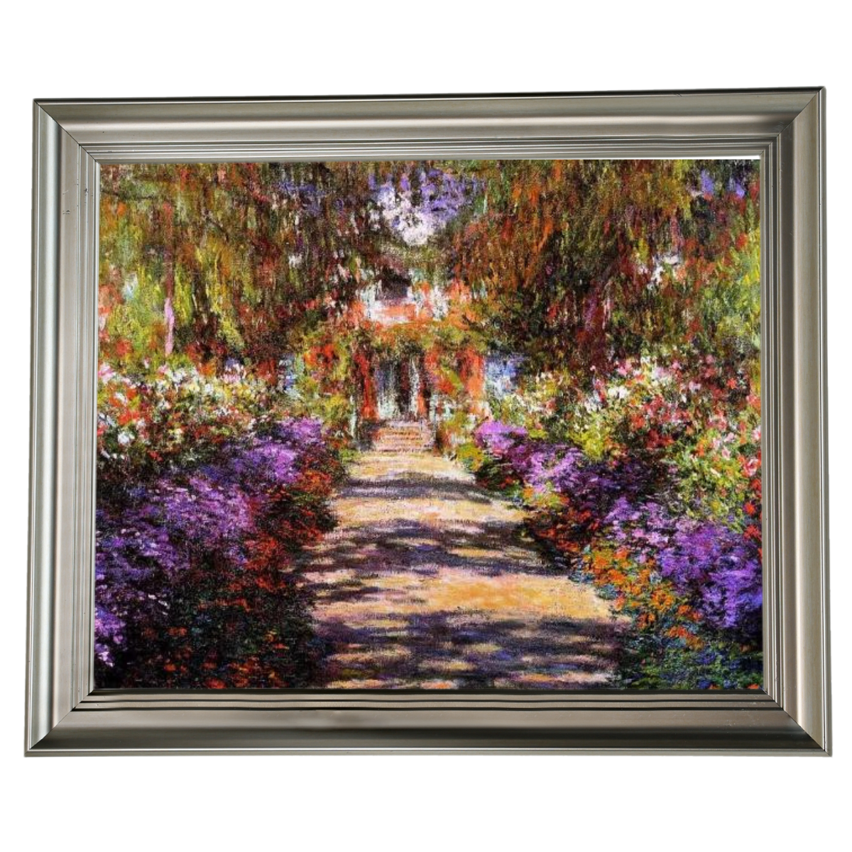 Pathway in Monet's Garden at Giverny- Vintage Wall Art Prints Decor For Living Room