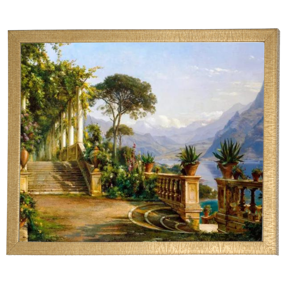 Lodge On Lake Como - Vintage Wall Art Prints Decor For Living Room