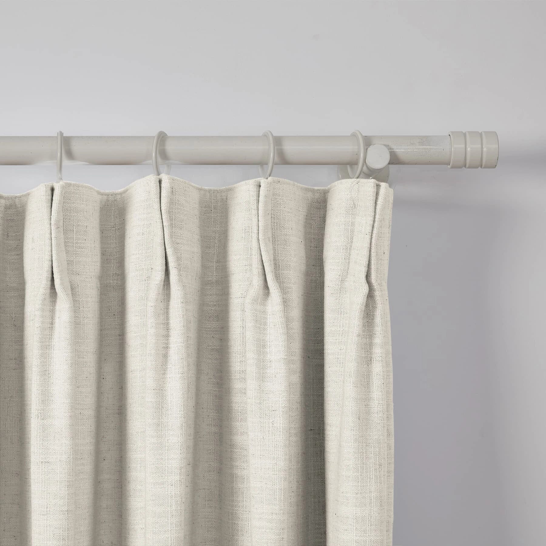 Loomy Linen Drape Pleated White Sheer Window Curtain, 4 Color