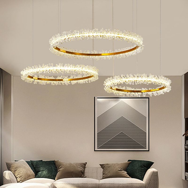 Kristy Luxury Circular Crystal Tassel Pendant Light