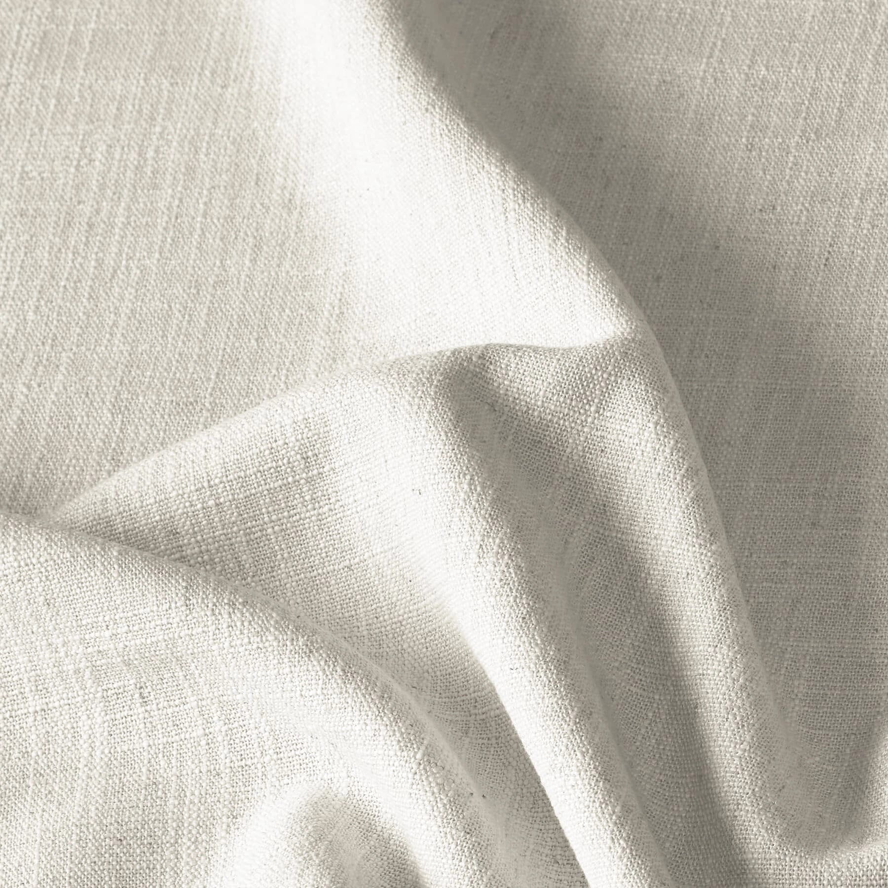 Loomy Linen Drape Pleate White Blackout Curtain, 3 Color