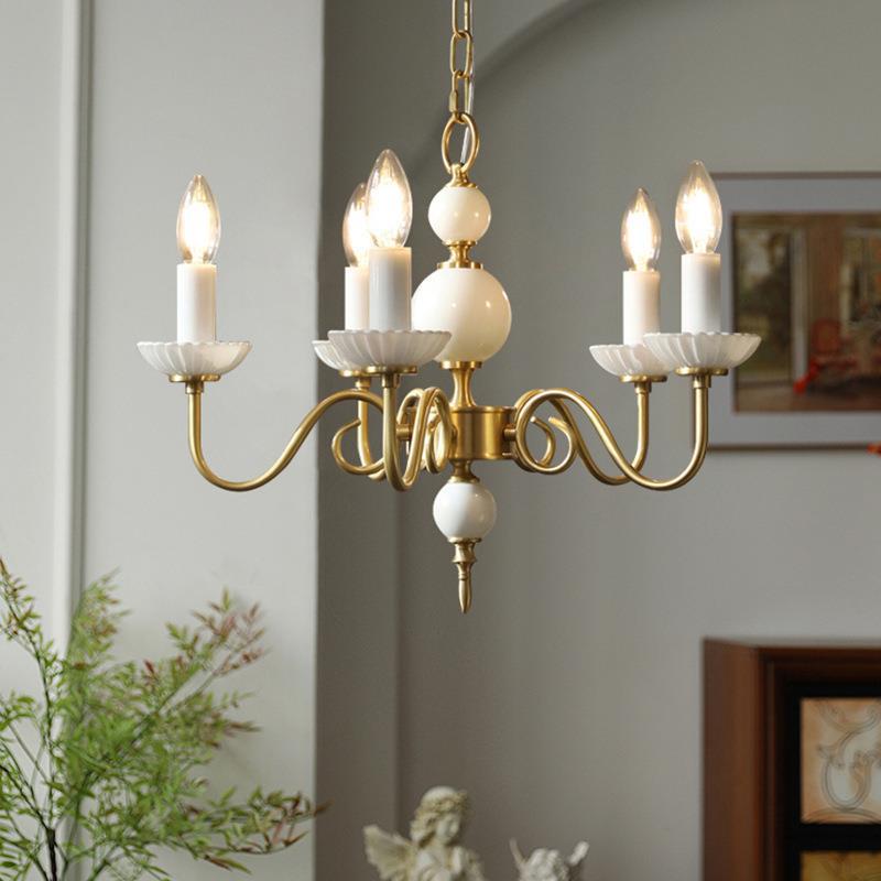 Silva Vintage LED Candle Chandelier Ceramic Bedroom