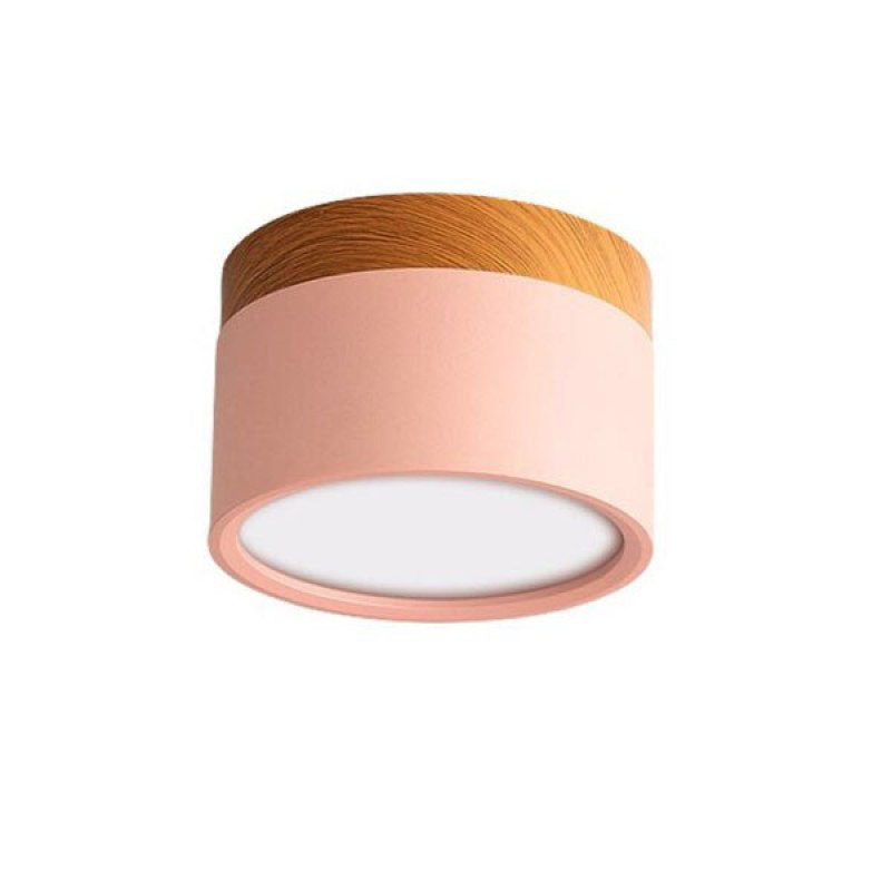 Morandi Modern Cylindrical Metal/Acrylic Flush Mount Ceiling Light