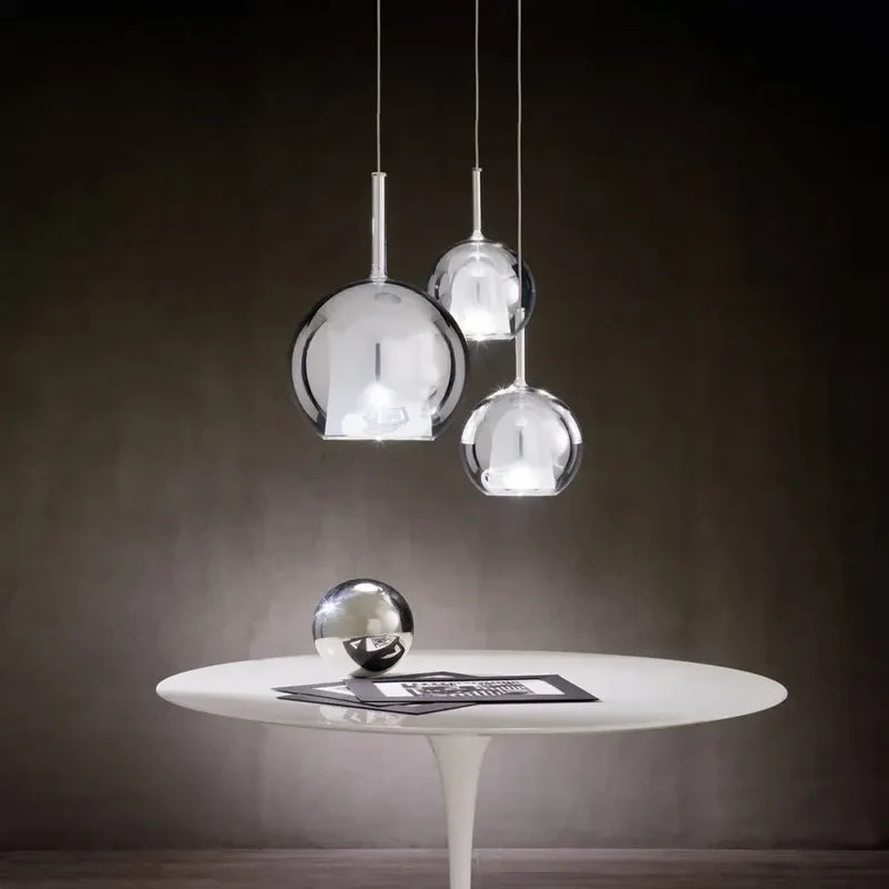 Hailie Modern Sphere LED Pendant Light Glass Dining Room