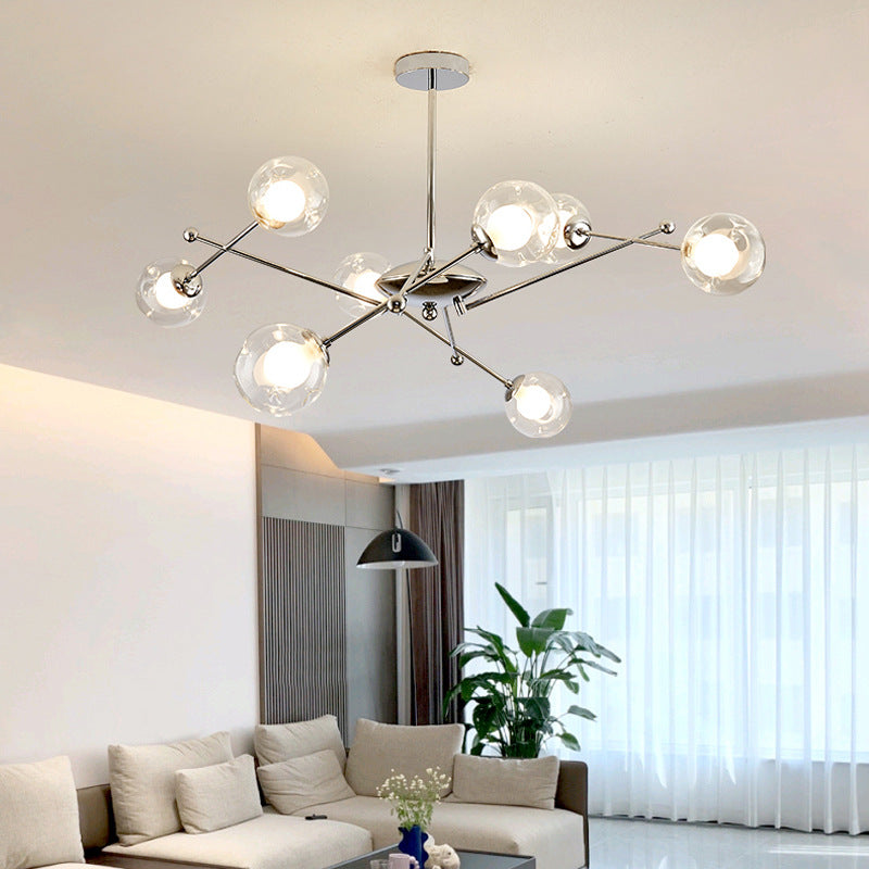 Valentina Modern LED Chandelier Chrome Glass Living Room/Bedroom