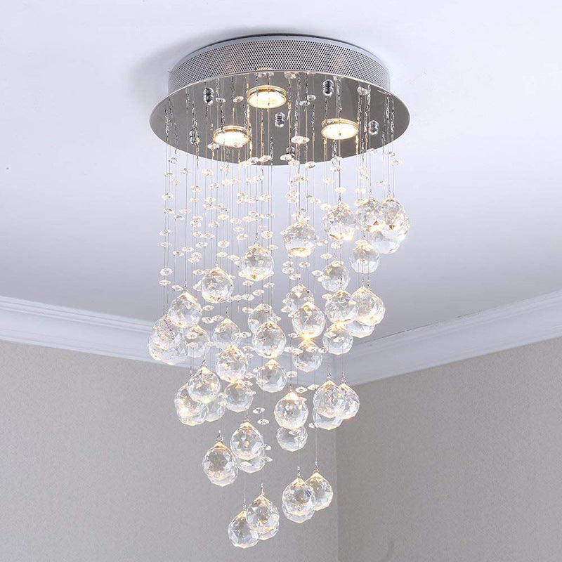 Alana Long Flush Mount Ceiling Light Metal Glass Living Room