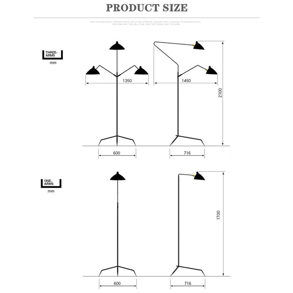 Schmitt Industrial Floor Lamp, 1/3 Heads