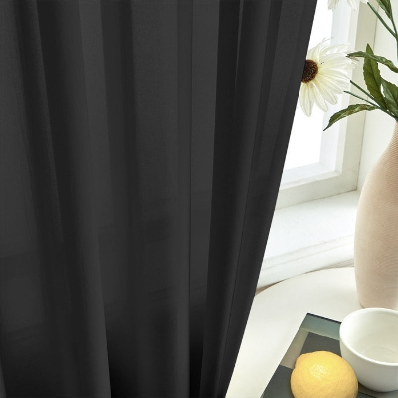 Mira Solid Sheer Custom Curtains Pleated