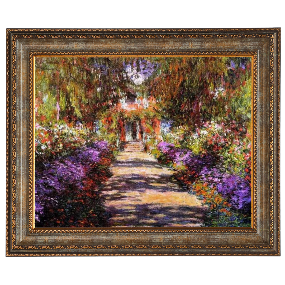 Pathway in Monet's Garden at Giverny- Vintage Wall Art Prints Decor For Living Room