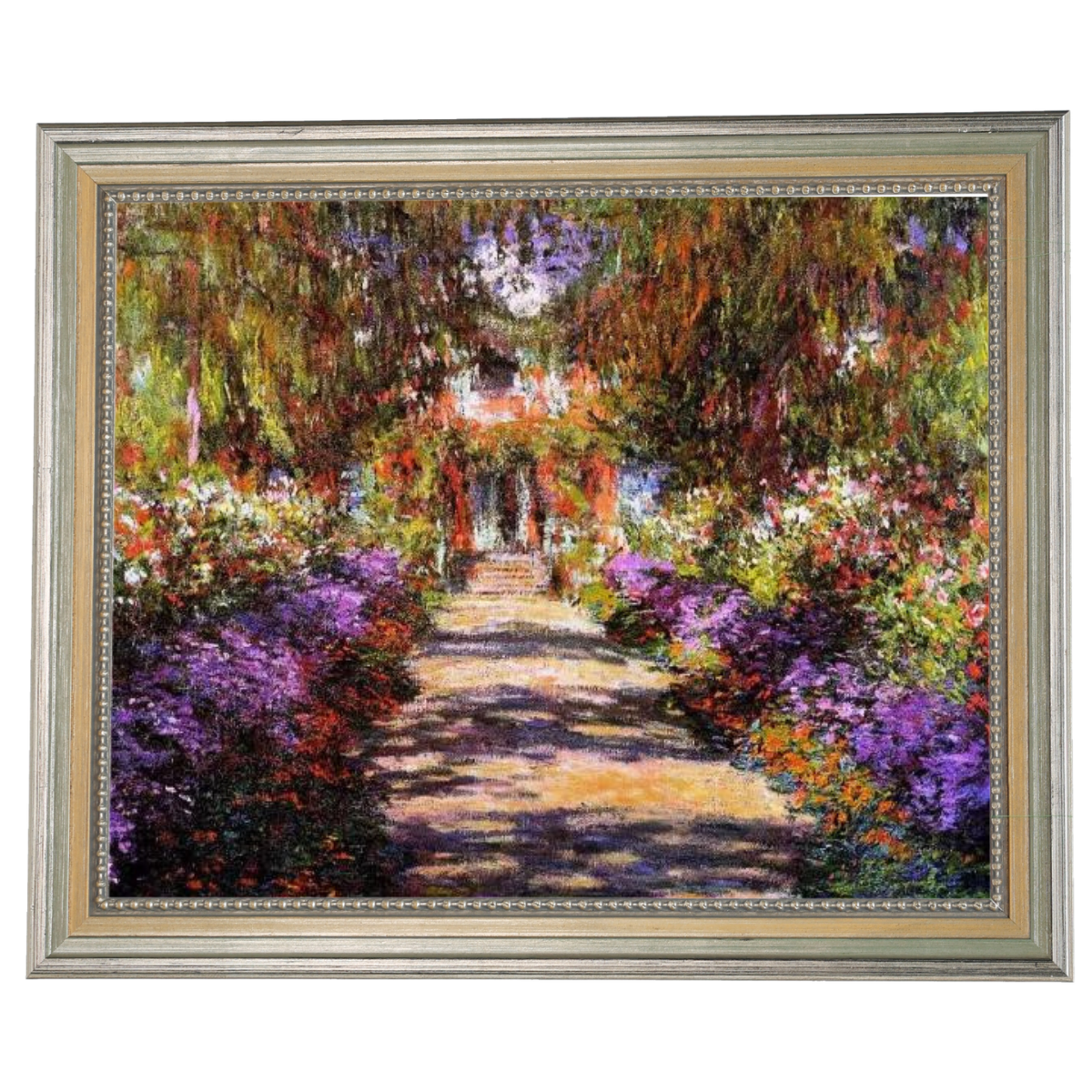 Pathway in Monet's Garden at Giverny- Vintage Wall Art Prints Decor For Living Room