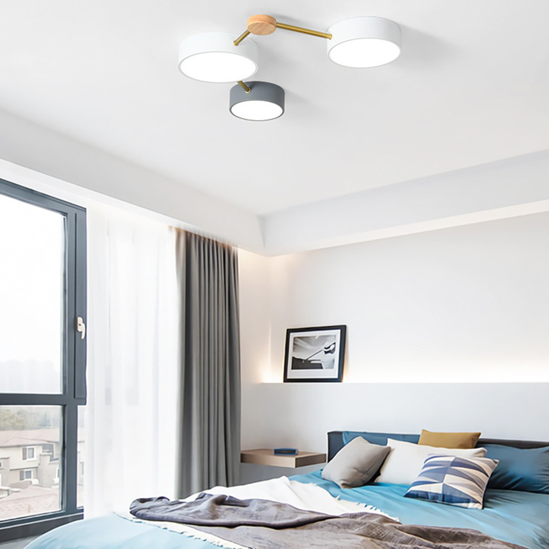 Sienna Modern LED Ceiling Light Acrylic Log Living Room Bedroom White Grey